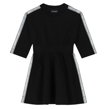 Girls Black Logo Dress