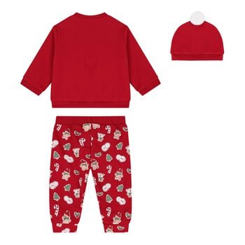 Baby Boys Red Santa Claus Tracksuit Set