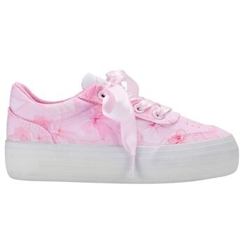 Girls Pink Bow Chunky Trainers