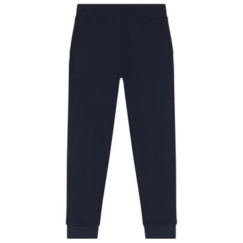 Boys Navy Blue Logo Joggers