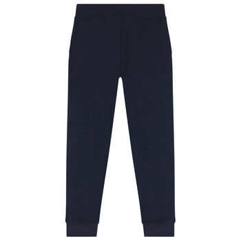 Boys Navy Blue Logo Joggers