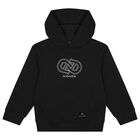 Boys Black Logo Hooded Top, 1, hi-res