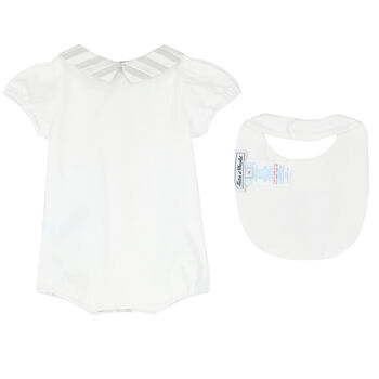 White & Grey Baby Bodysuit Set