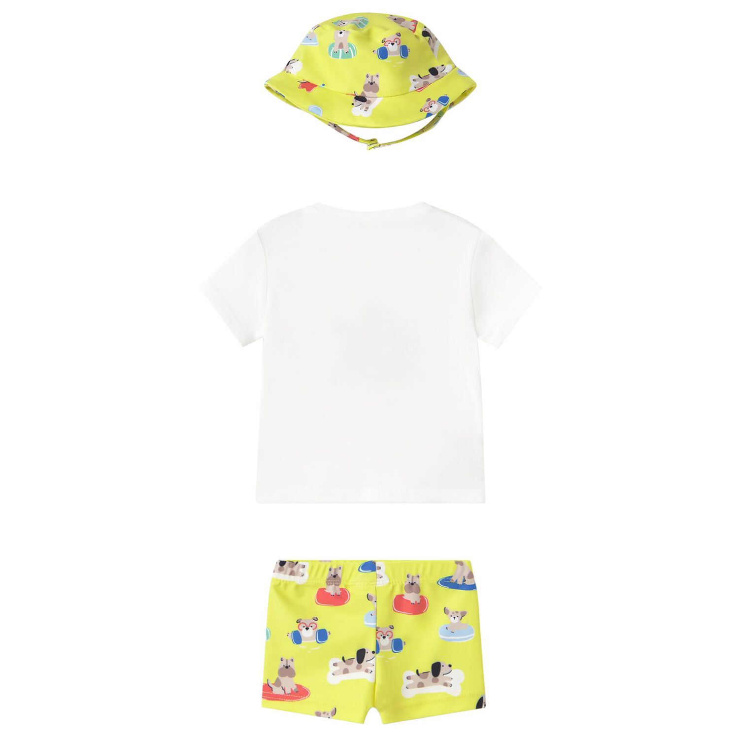 Baby Boys White & Green Shorts Set, 1, hi-res