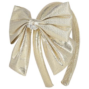 Girls Gold Bow Headband
