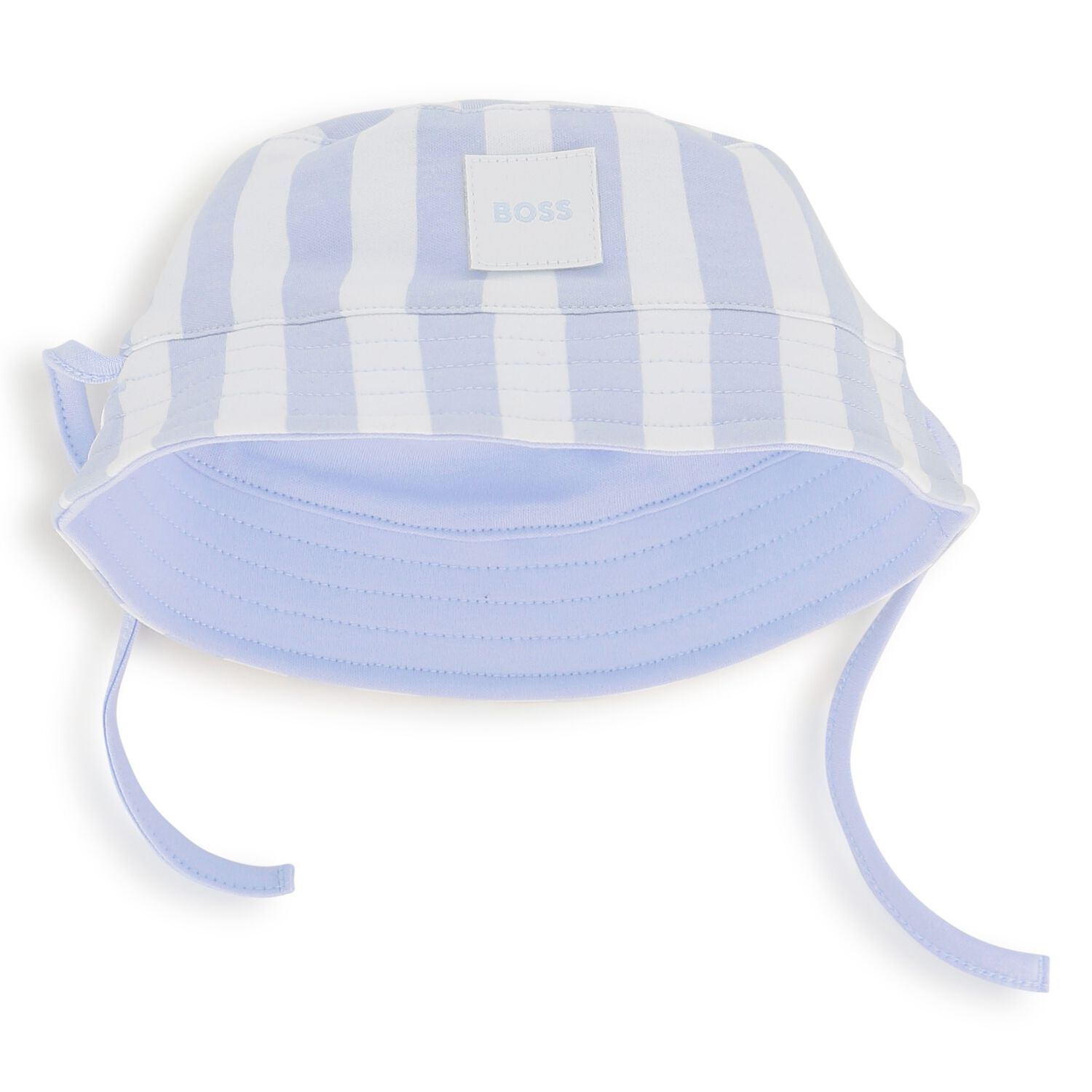 Baby Boys Blue & White Striped Logo Hat, 1, hi-res