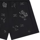 Girls Black Floral Shorts, 2, hi-res