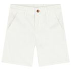 Boys White Chino Shorts, 4, hi-res
