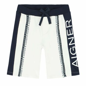 Boys White Logo Shorts