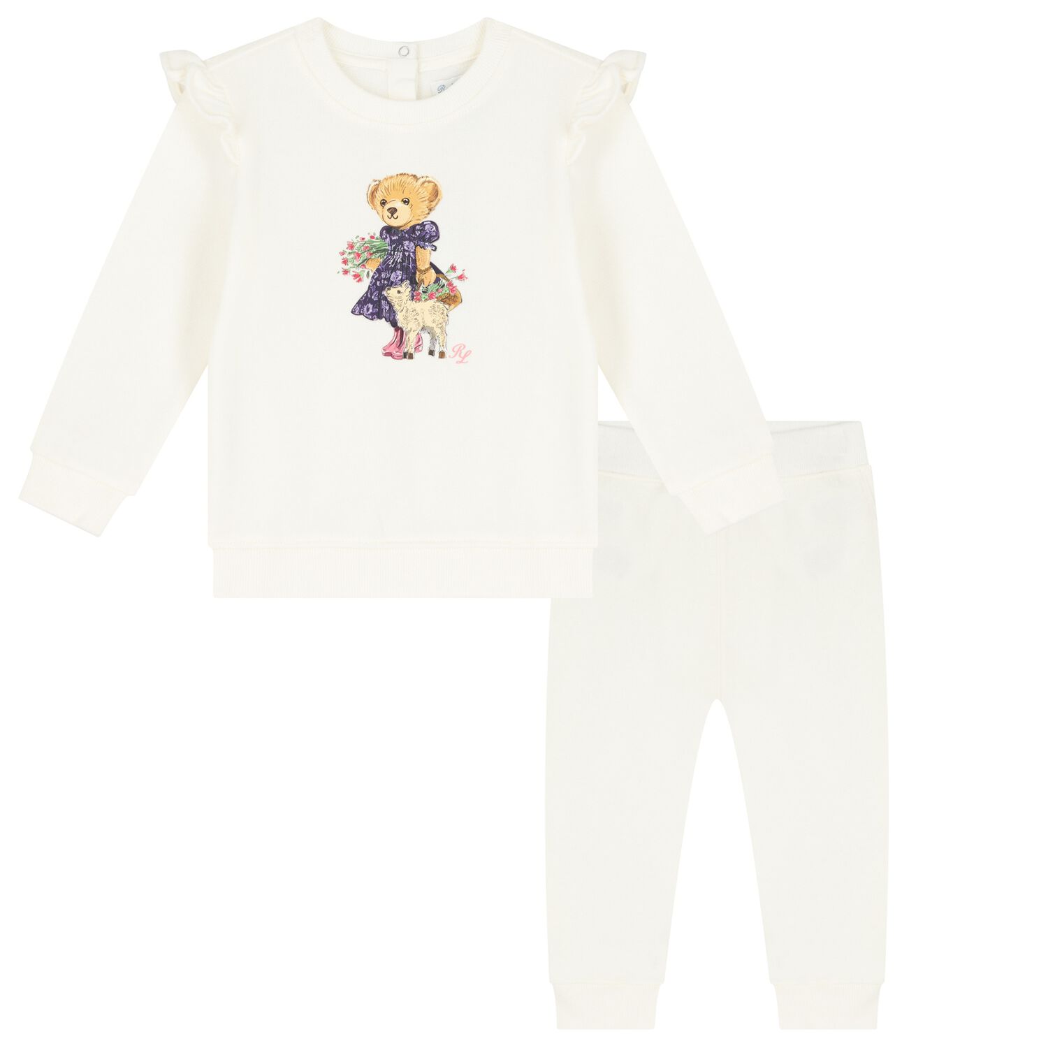 Baby Girls Ivory Polo Bear Tracksuit, 1, hi-res