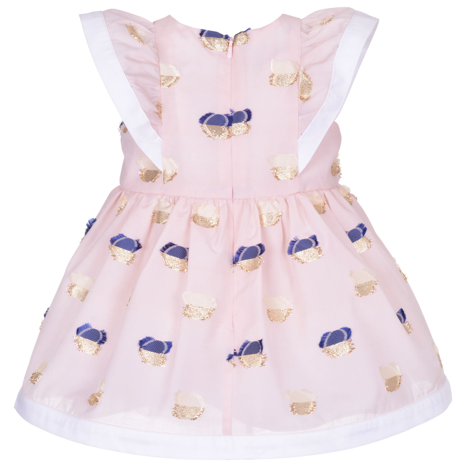 Baby Girls Pink & Blue Jacquard Dress Set, 1, hi-res
