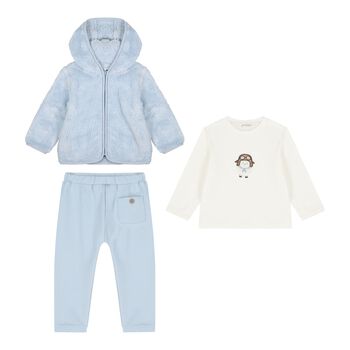Baby Boys Blue & White Sheep Tracksuit ( 3 Piece )