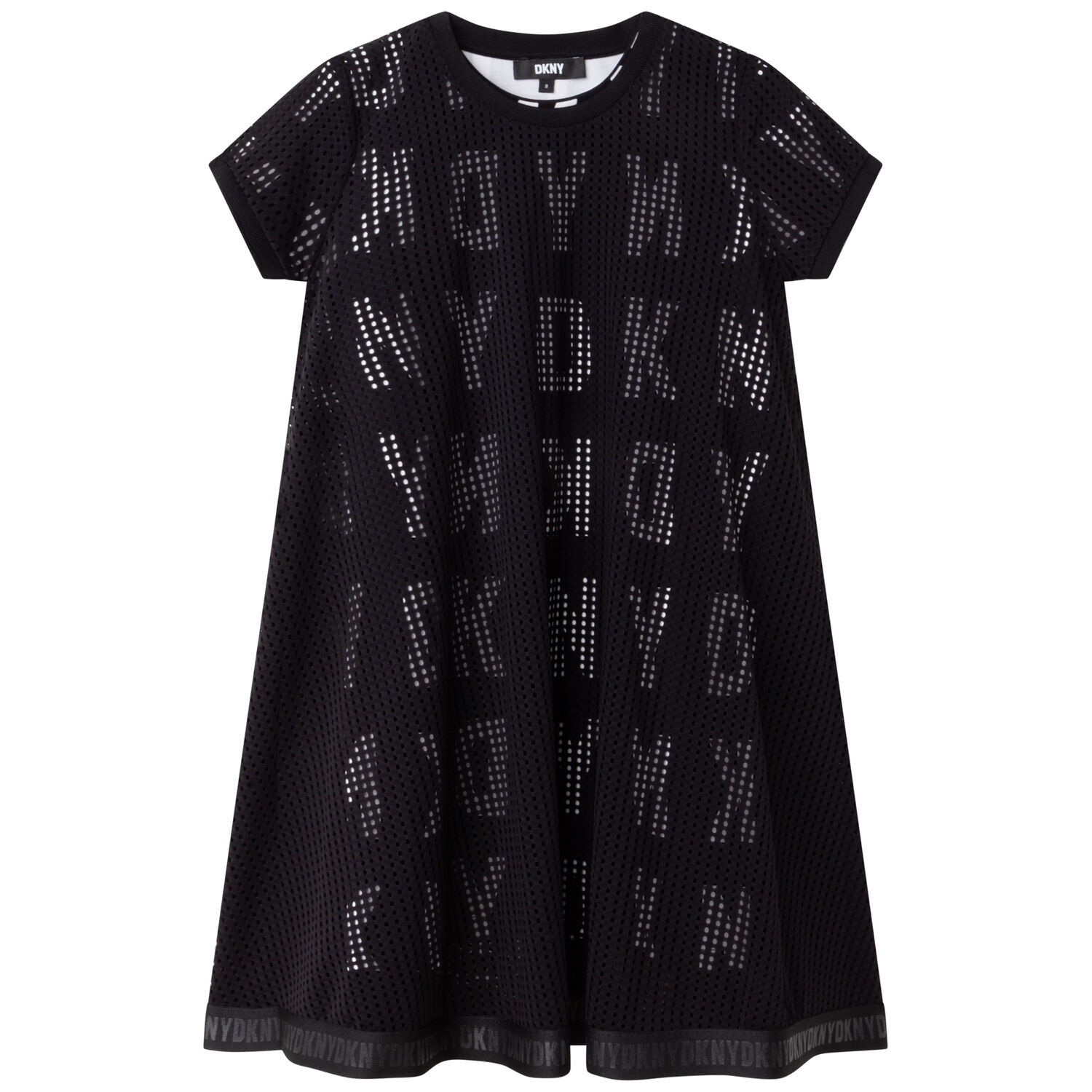 Girls Black & White Logo Dress Set, 1, hi-res
