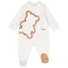 White Teddy Bear Geo Map Babygrow, 1, hi-res