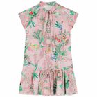 Girls Pink Floral Geo Map Dress, 1, hi-res