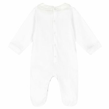 Baby Boys White Logo Babygrow