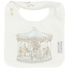 Baby Boys Ivory & Blue Carousel Bib, 1, hi-res