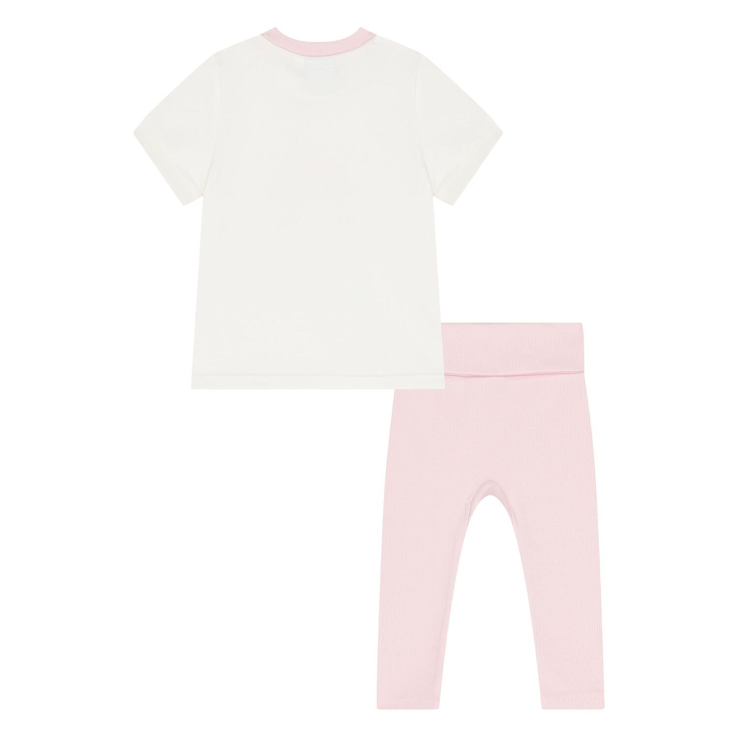 Younger Girls White & Pink Logo Leggings Set, 1, hi-res