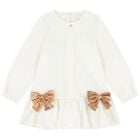 Girls Ivory Geo Map Bow Dress, 1, hi-res