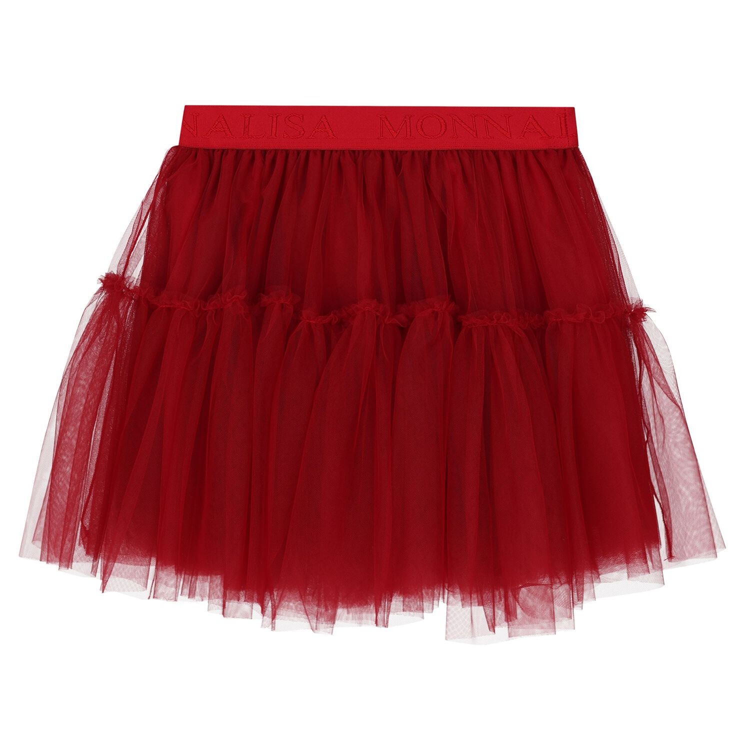 Girls White & Red Tulle Skirt Set, 1, hi-res