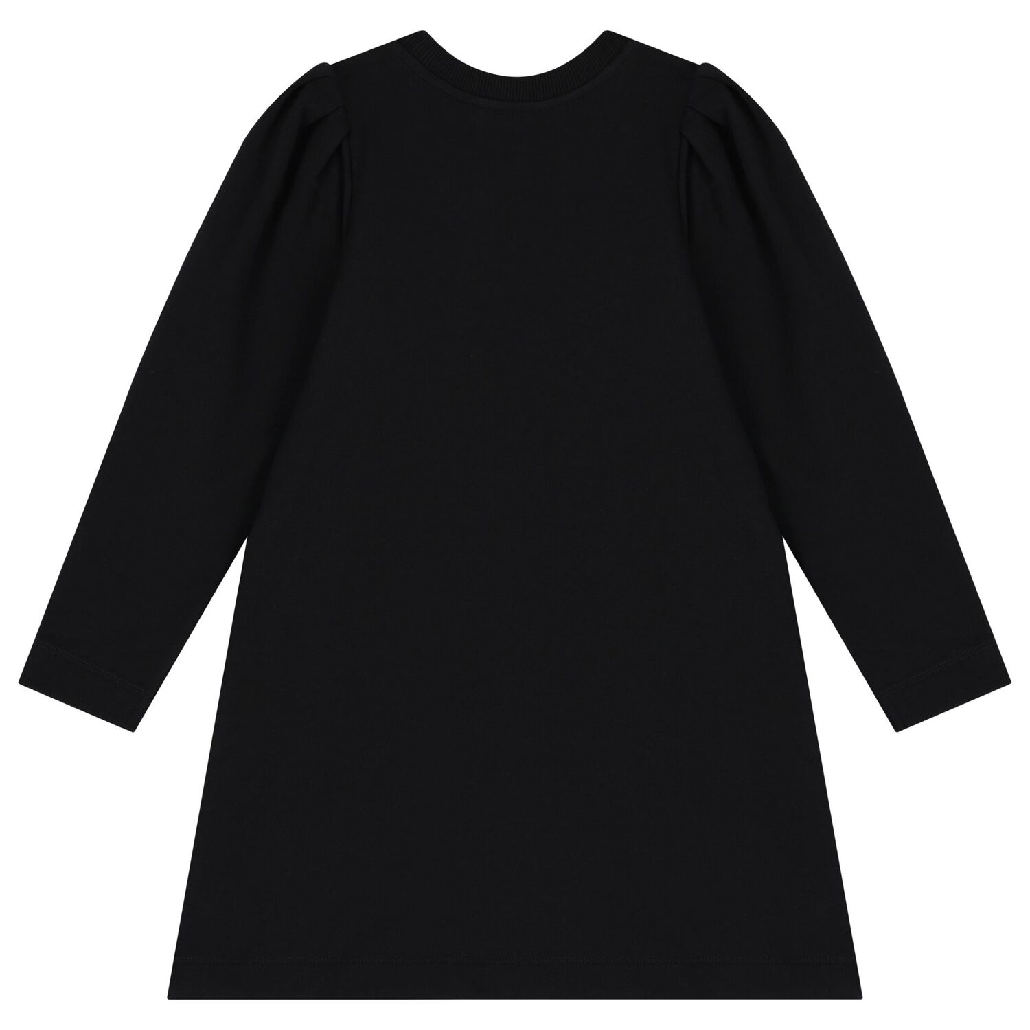 Girls Black Teddy Bear Logo Dress, 3, hi-res