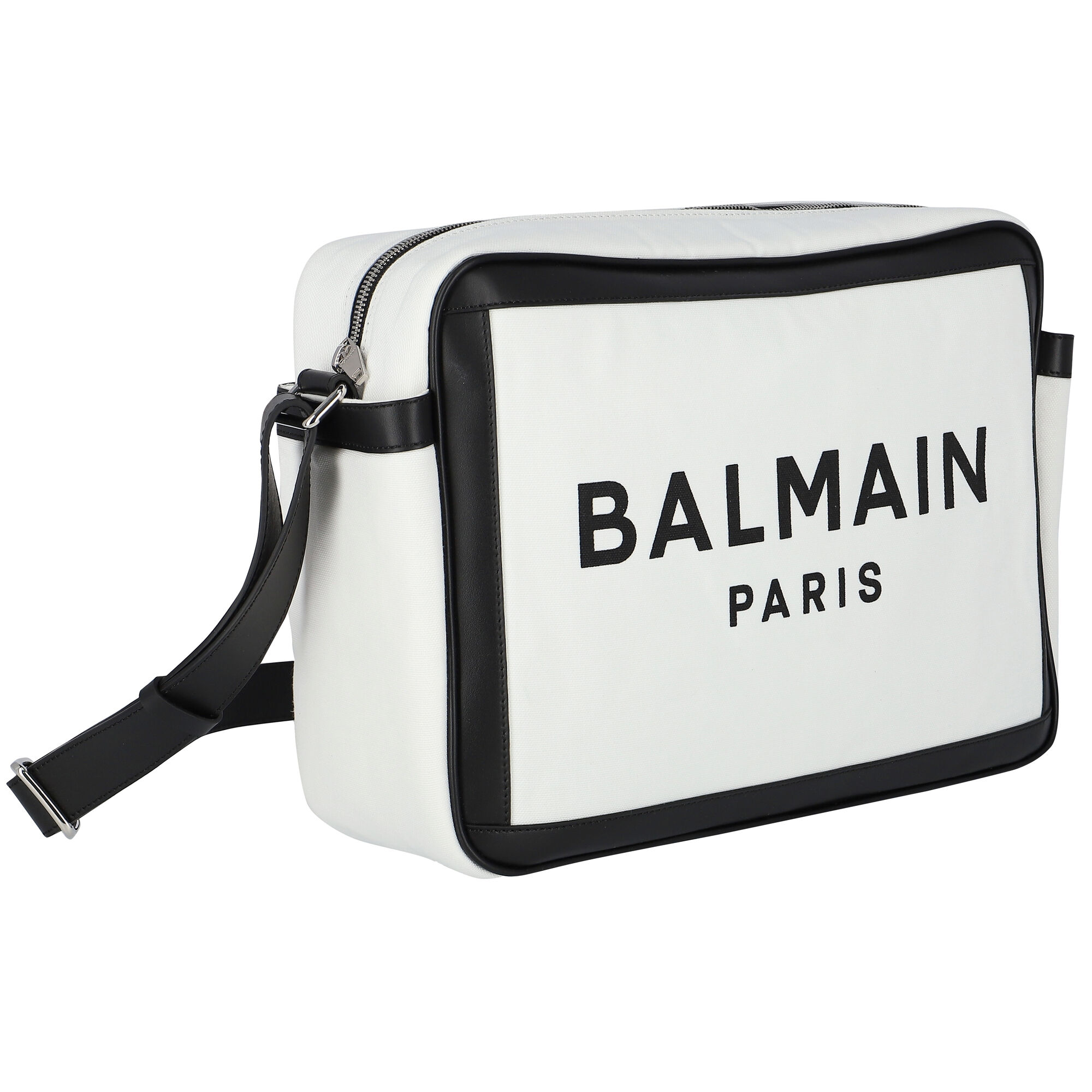 Balmain White & Black Logo Baby Changing Bag | Junior Couture USA