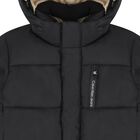 Boys Black Logo Padded Puffer Jacket, 2, hi-res
