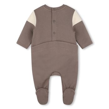 Baby Boys Grey Logo Babygrow