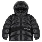 Boys Black Groseiller Down Puffer Jacket, 1, hi-res