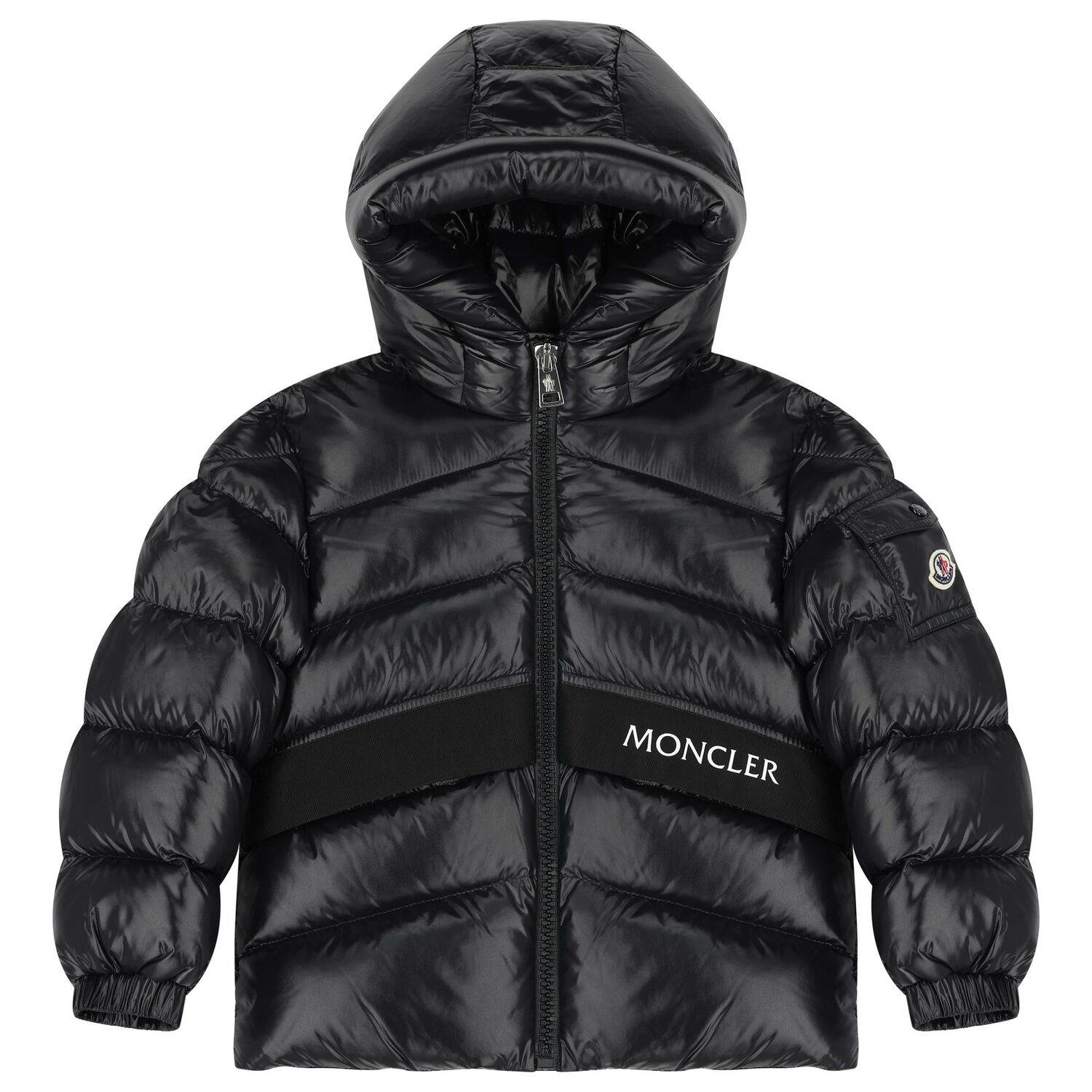 Boys Black Groseiller Down Puffer Jacket, 1, hi-res