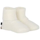 طقم هدية قبعة وحذاء للمواليد باللون العاج, 1, hi-res