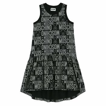 Girls Black Logo Dress