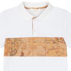 Boys White Geo Map Polo Shirt, 1, hi-res
