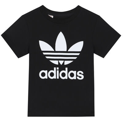 Boys Black Trefoil Logo T-Shirt