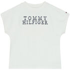 تيشيرت بنات بالشعار باللون الأبيض, 1, hi-res