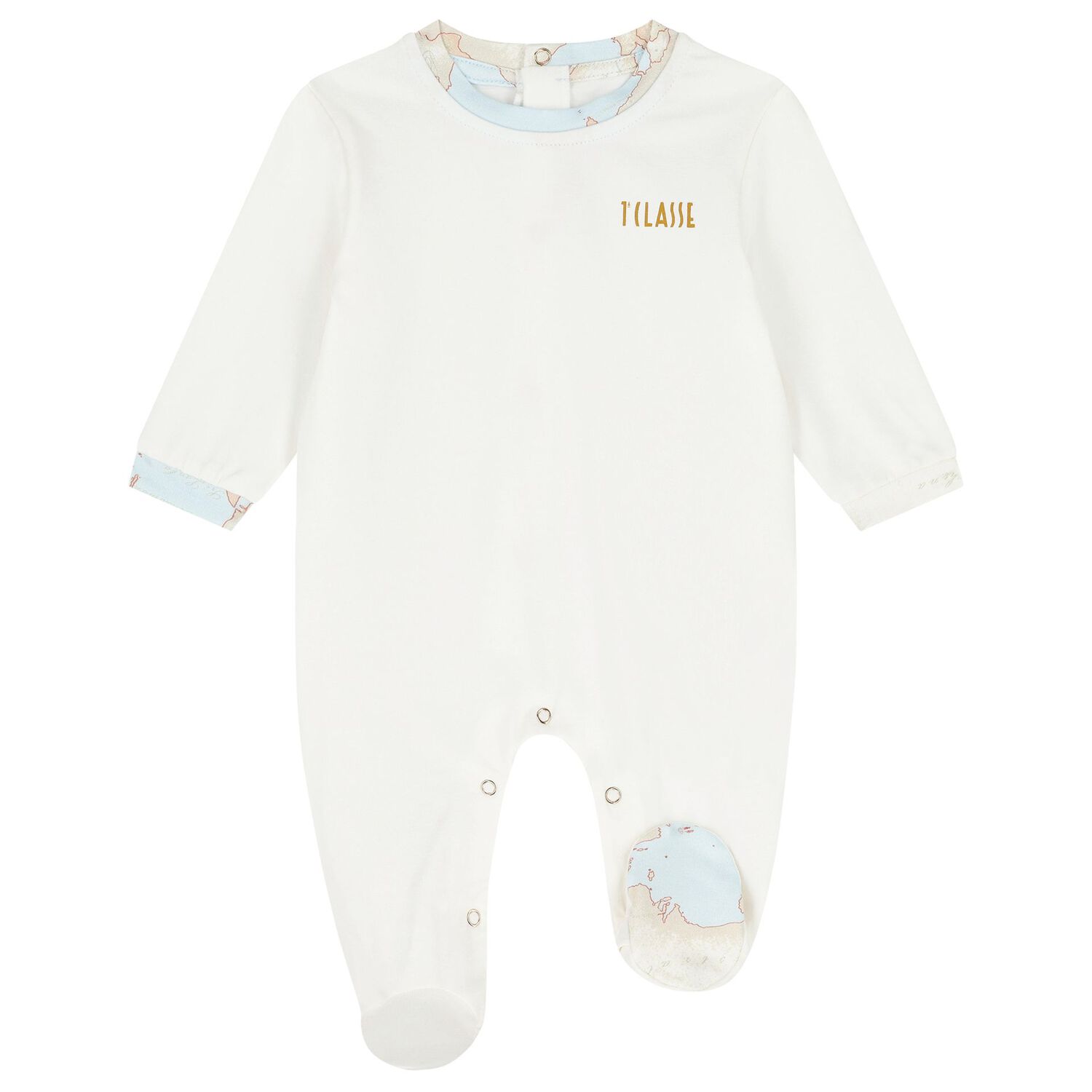 Baby Boys Blue & Ivory Geo Map Babygrow Gift Set, 1, hi-res