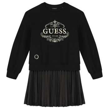 Girls Black Logo Dress