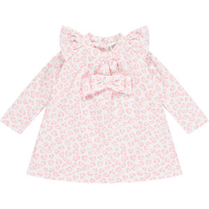 Baby Girls White & Pink Hearts Dress