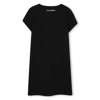 Girls Black Choupette & Karl T-Shirt Dress