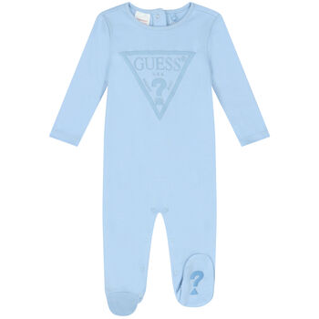 Baby Boys Blue Logo Babygrow