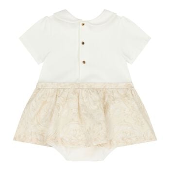 Baby Girls Ivory & Beige Whisper Barocco Dress