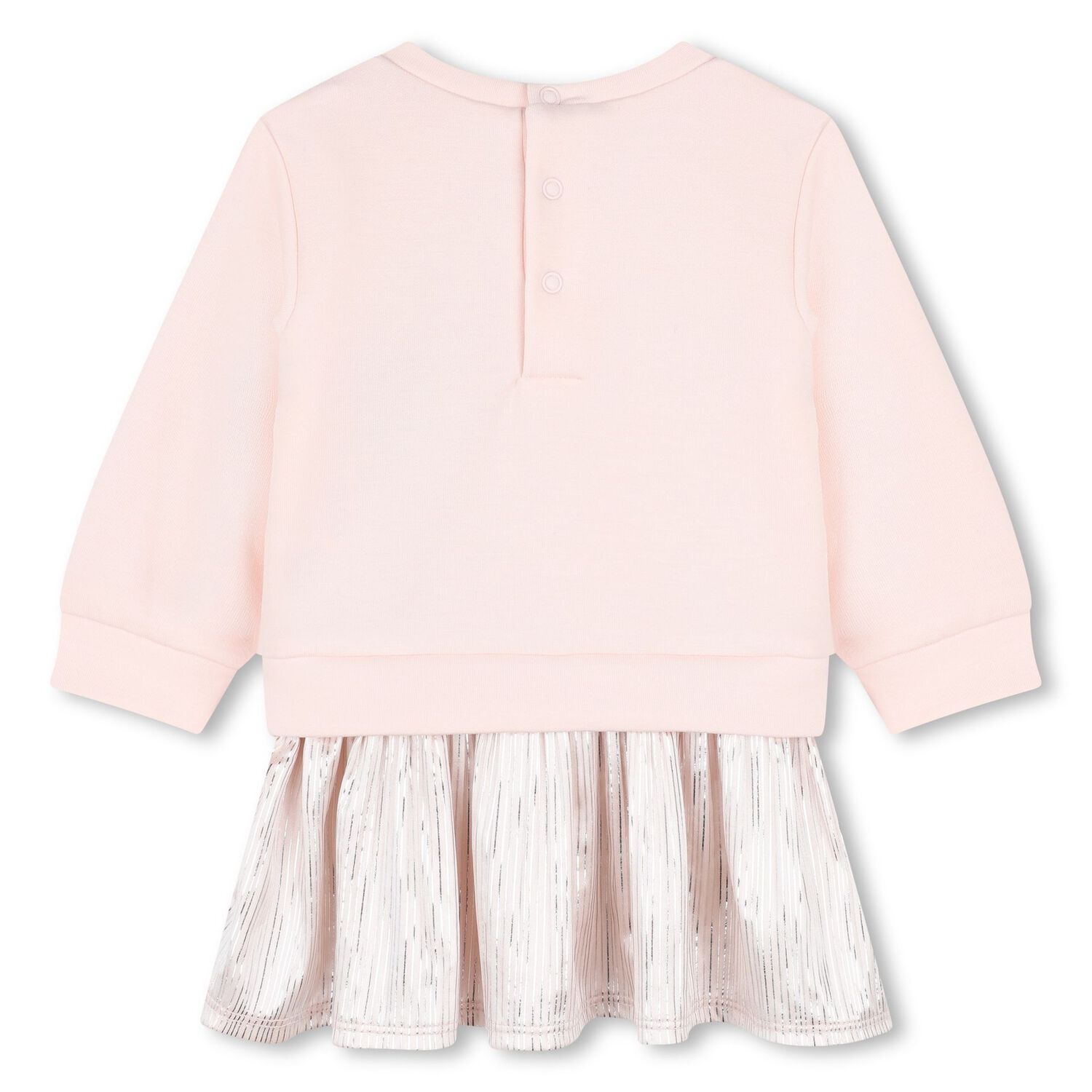 Younger Girls Pink & Silver Logo Dress, 1, hi-res