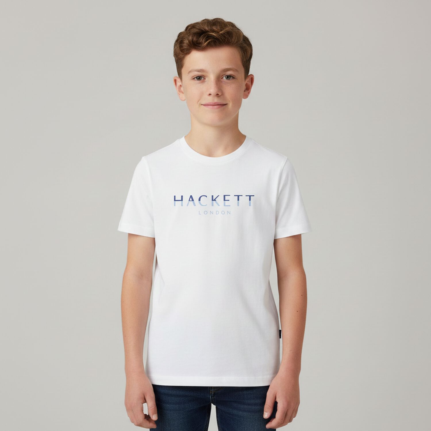 Boys White Logo T-Shirt, 6, hi-res image number null