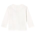 Younger Boys White Dogs Long Sleeve Top, 1, hi-res