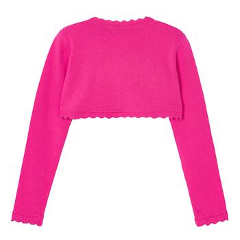 Girls Pink Bolero Knit Cardigan