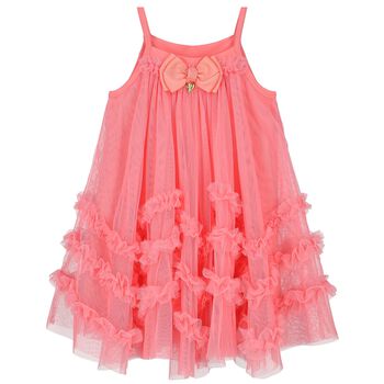 Girls Coral Tulle Dress