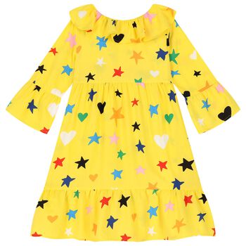 Girls Yellow Star Dress