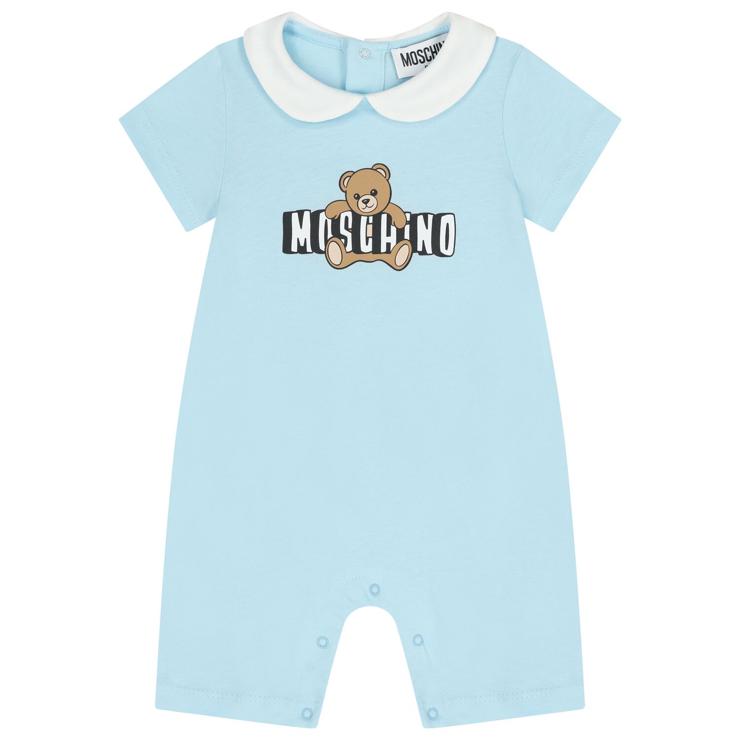 Blue Teddy Bear Logo Baby Romper, 3, hi-res
