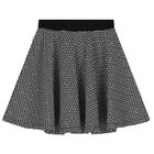 Girls Black & White Logo Skirt, 1, hi-res