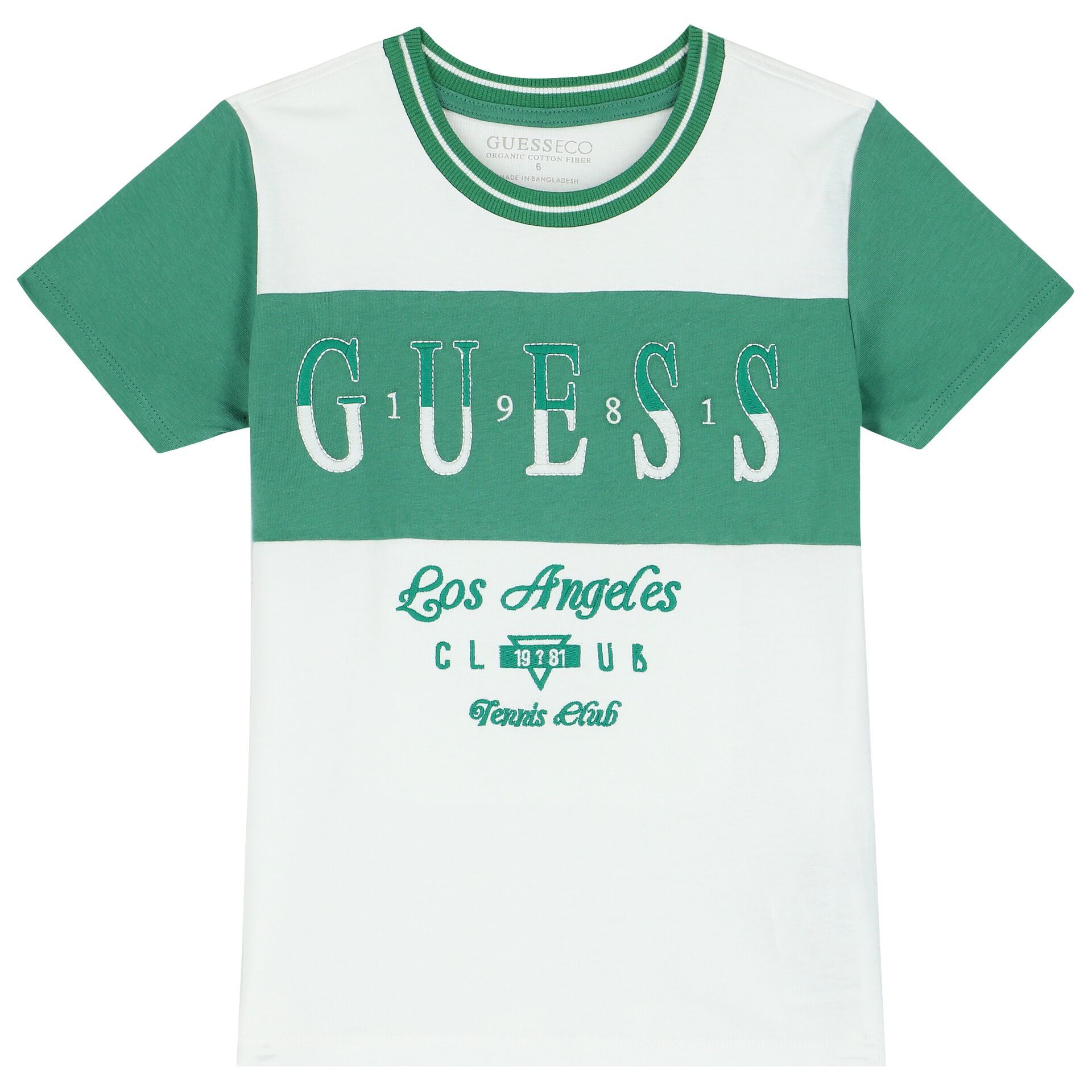 Guess green and white t shirt cheap